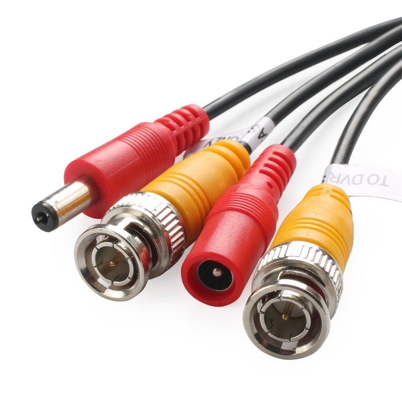 Postta BNC Video Power Cable (4 Pack 60 Feet) Video Security Camera Cable Wire with Eight Connectors for CCTV DVR Surveillance System - Image 5